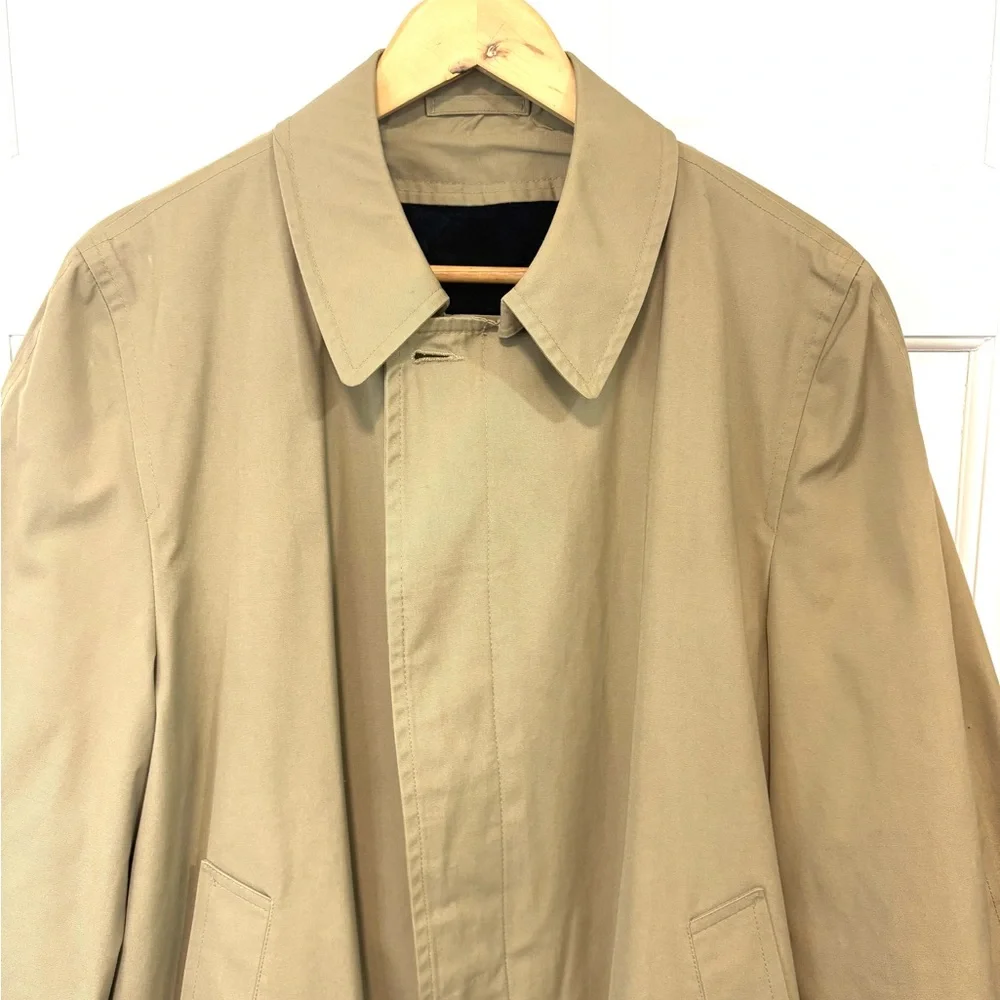 Vintage London Fog Clipper Mist All‎ Weather Trench Coat Mens 42 Zip Out Liner
